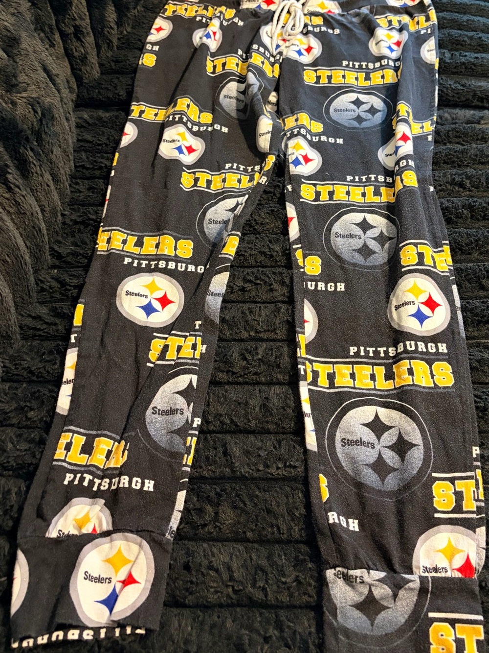 Pittsburgh Steelers Logo Lounge Pants - Black with Yellow Accents